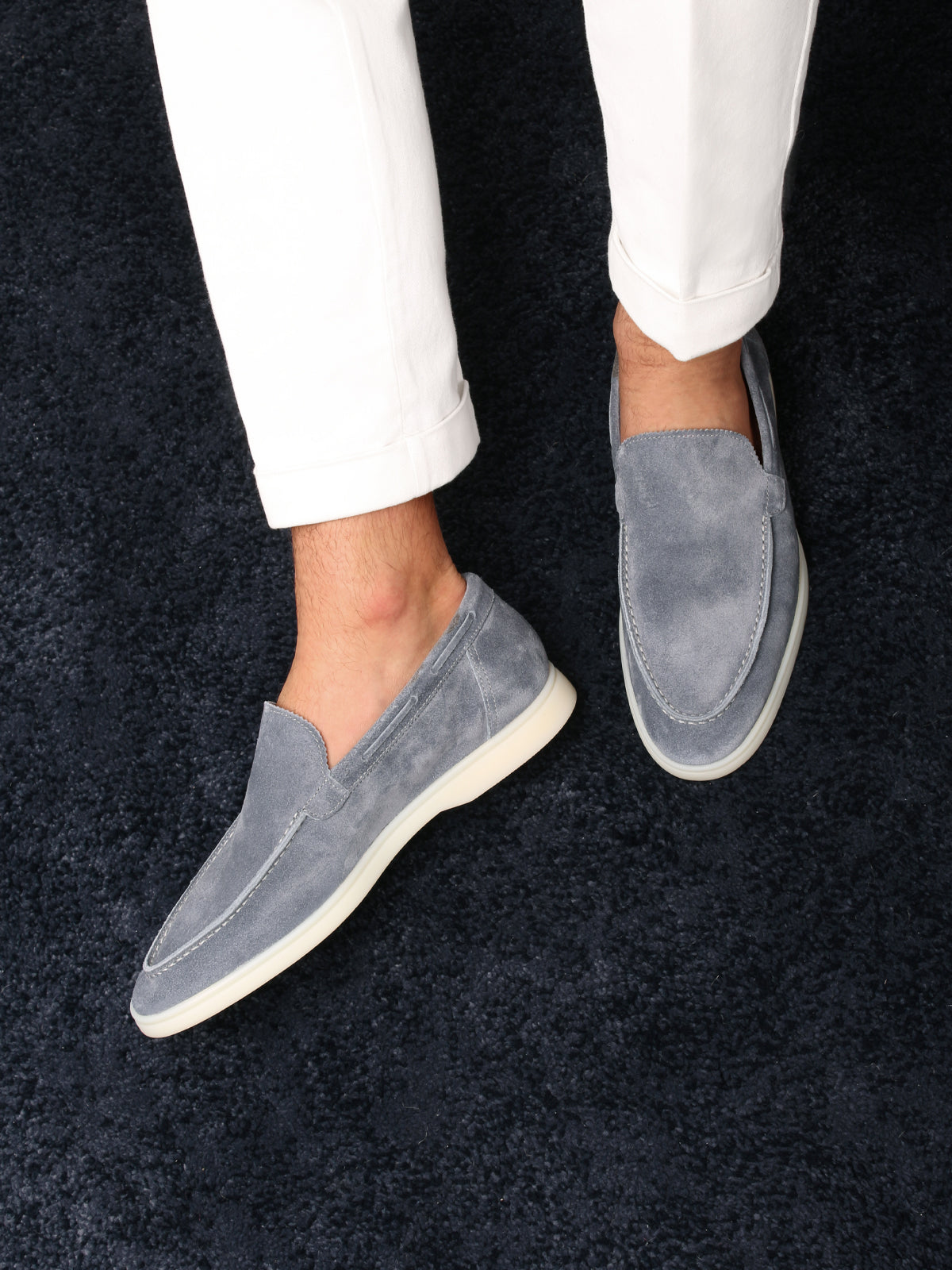 Mocasín Riviera Azul Claro (Ante)