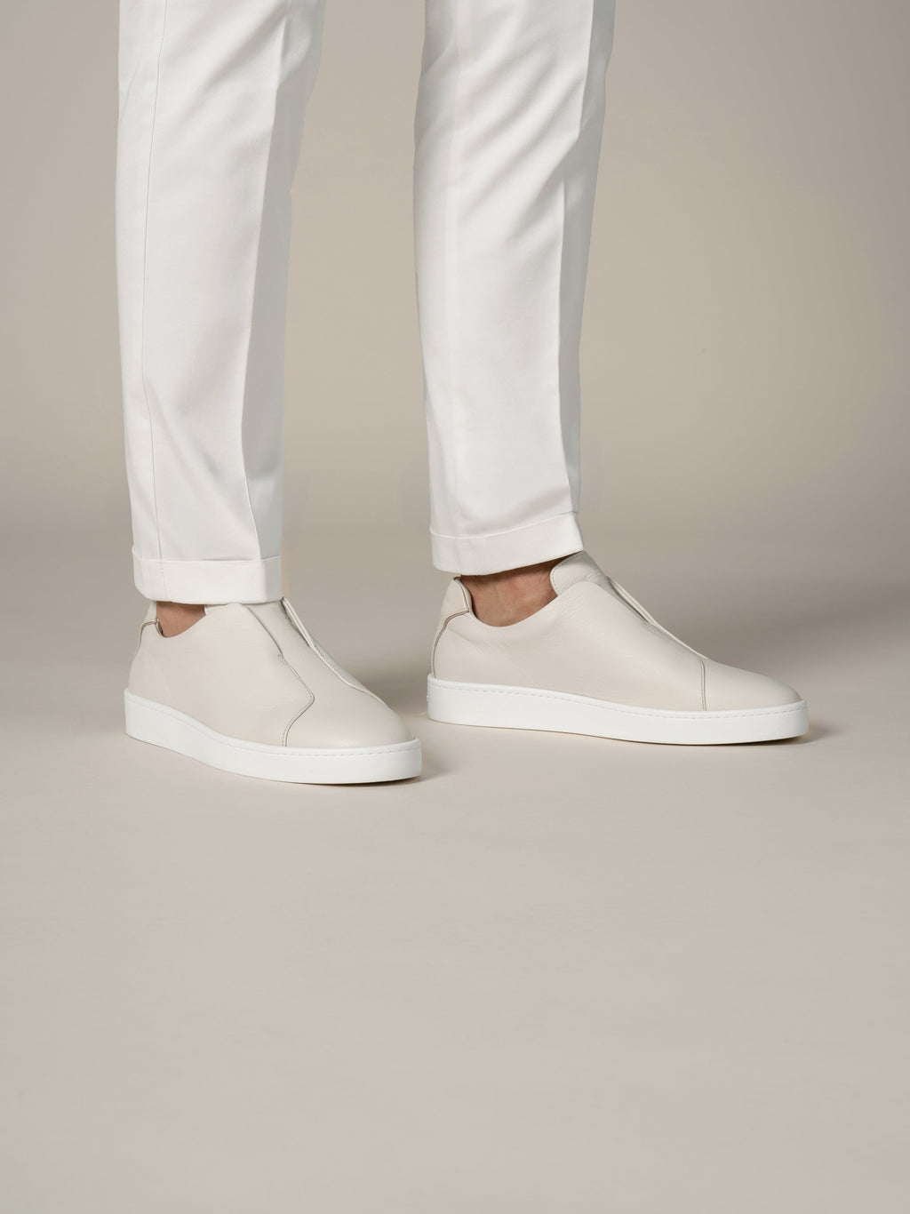 Zapatilla Cannes Marfil (Piel)
