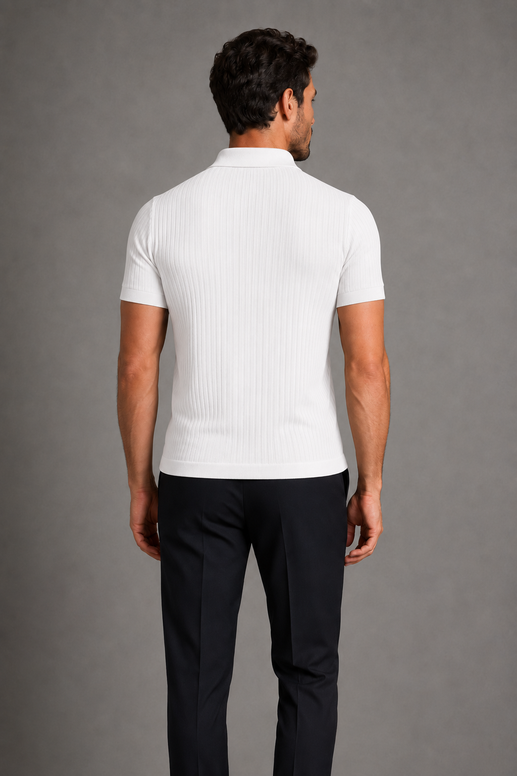 Polo Ribbed Sport - Blanco