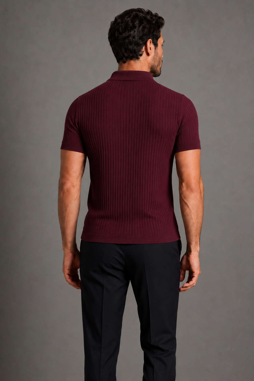 Polo Ribbed Sport - Granate