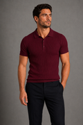 Polo Ribbed Sport - Granate