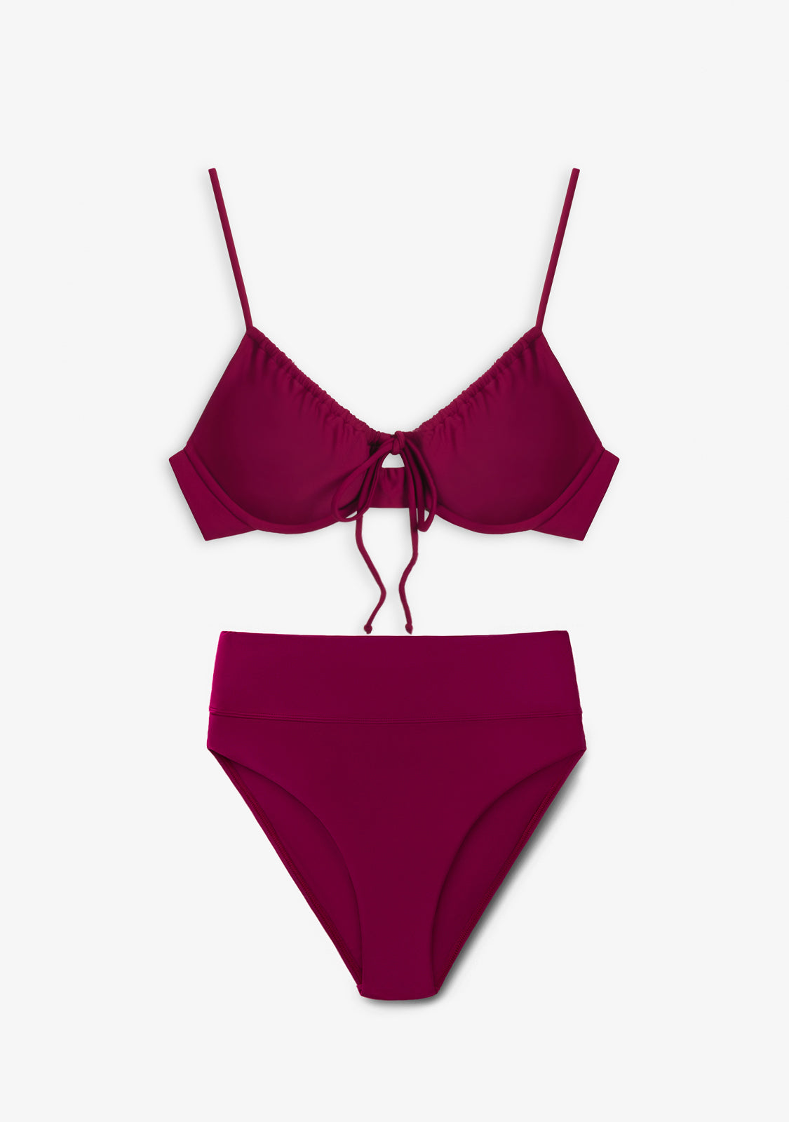 Bikini Rinna Top + Manami Classic Bottom Wine
