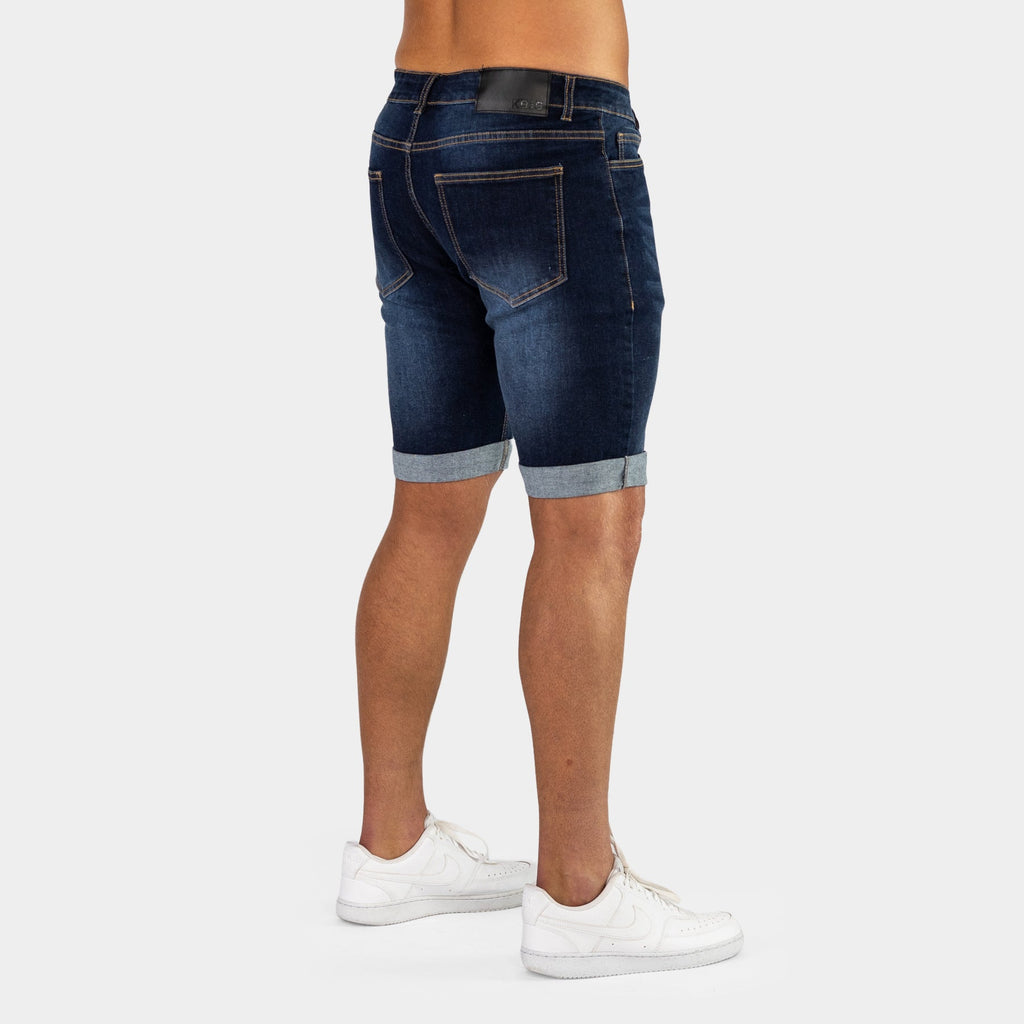 Ultra Stretch Denim Shorts - Midnight Blue Fade