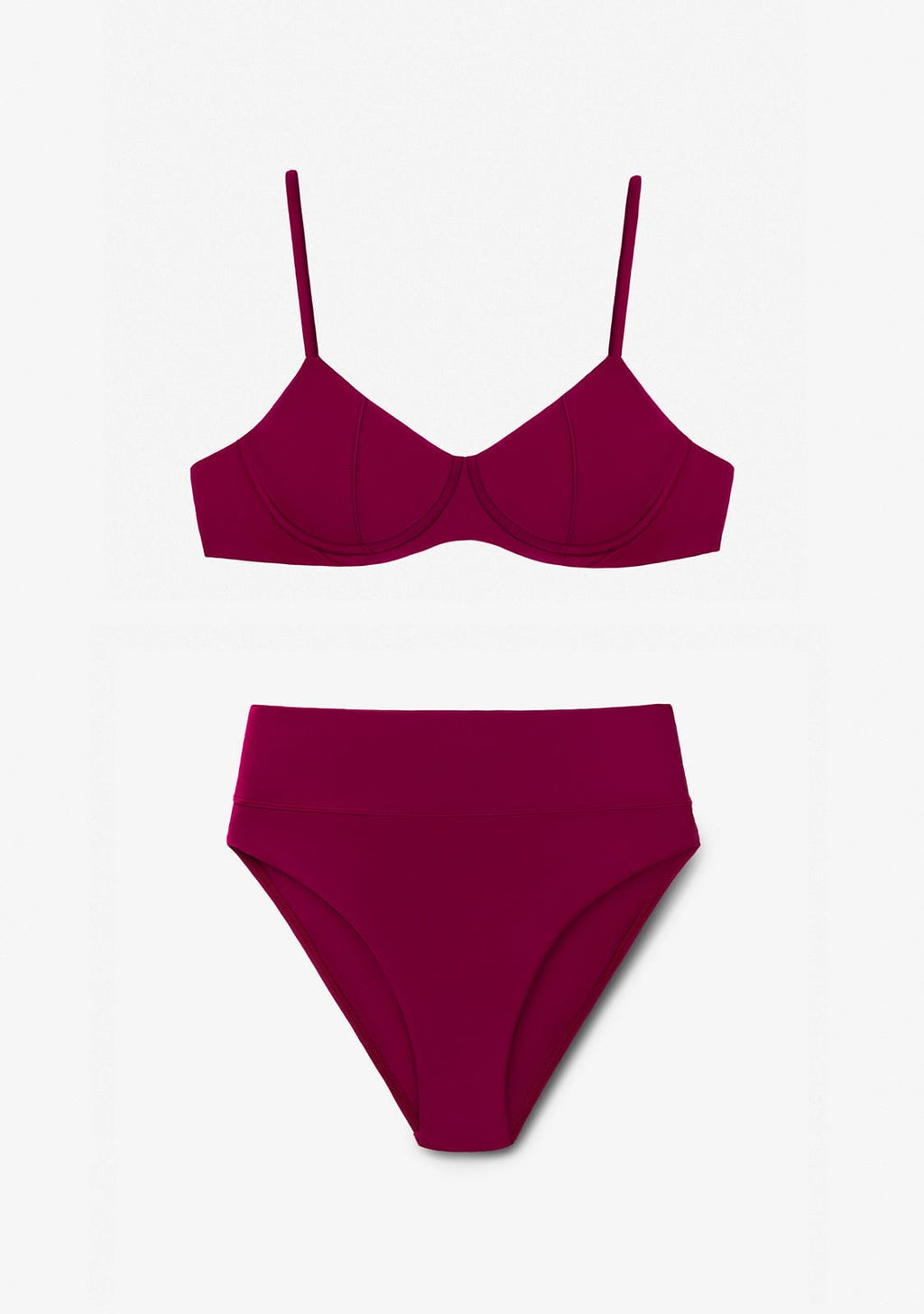 Bikini Ena Top + Manami Classic Bottom Wine
