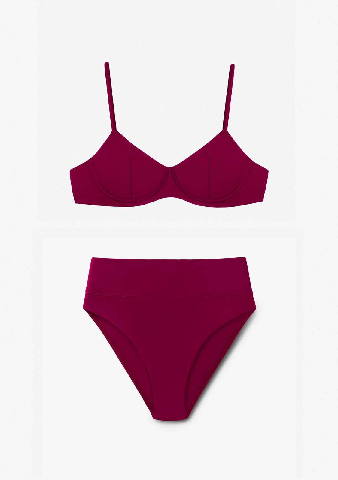 Bikini Ena Top + Manami Classic Bottom Wine