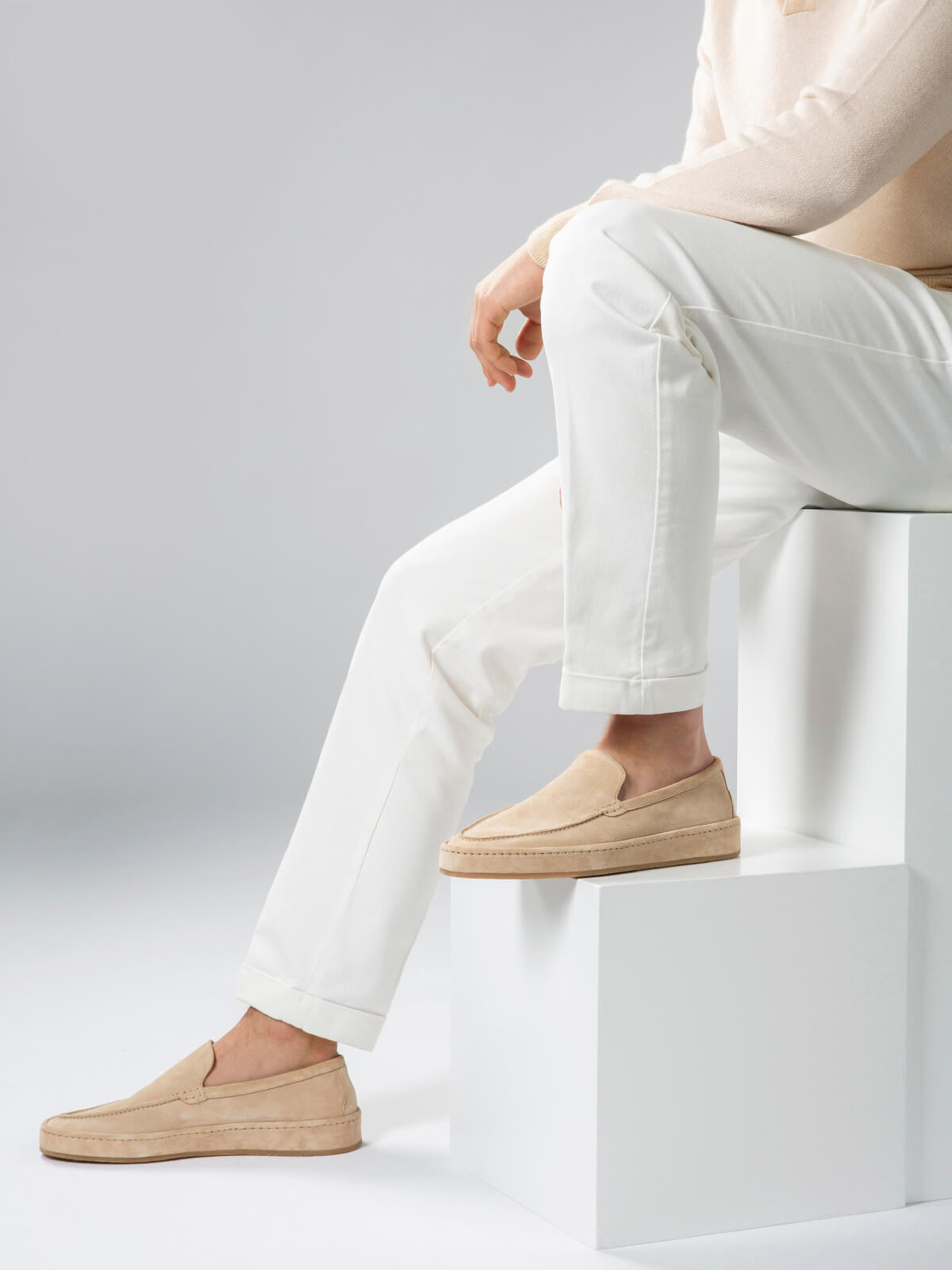 Mocasín Voyager Beige Claro (Ante)