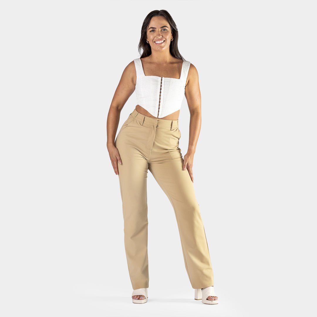 Impact Straight Leg Pants - Beige