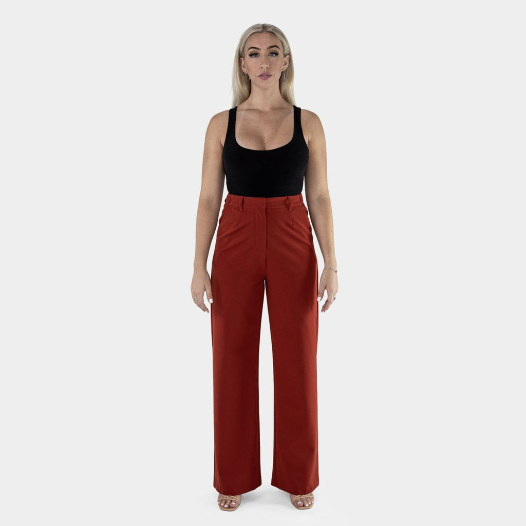 Impact Wide Leg Pants - Burnt Sienna