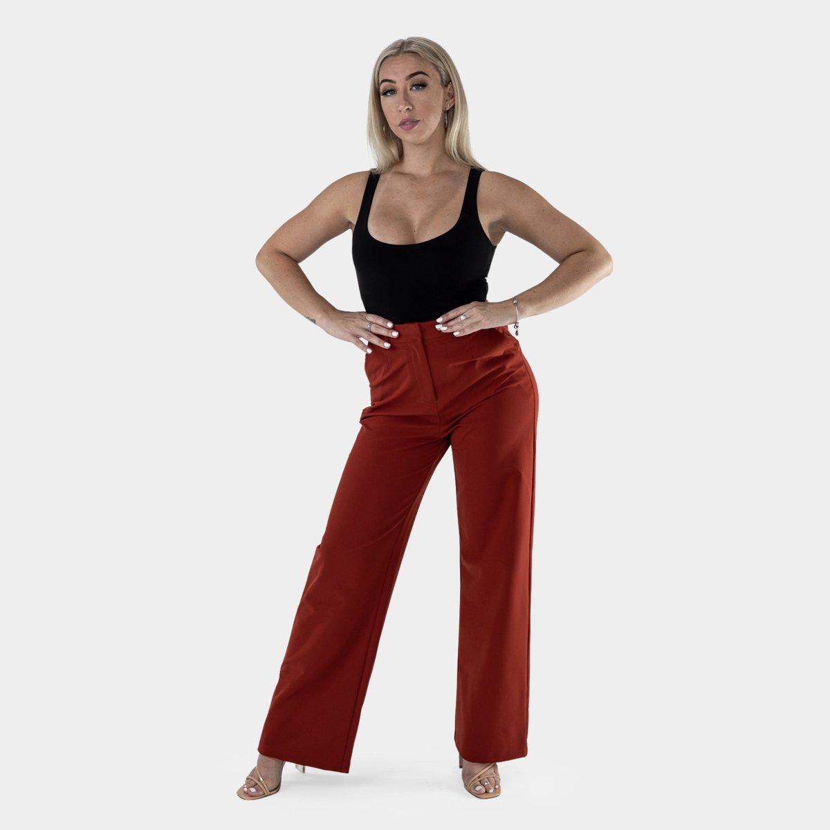 Impact Wide Leg Pants - Burnt Sienna