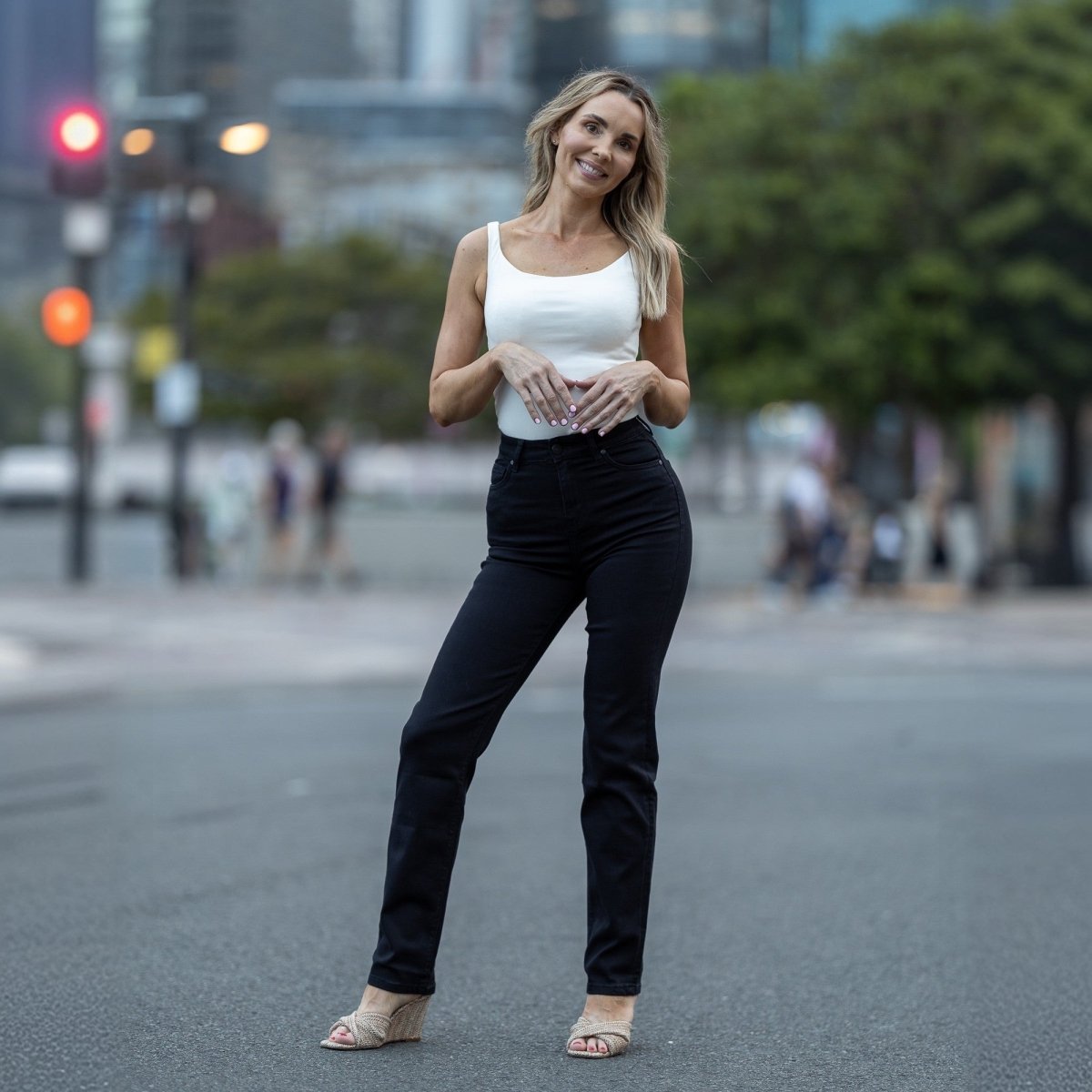 Impact High Waist Straight Leg Jeans - Black