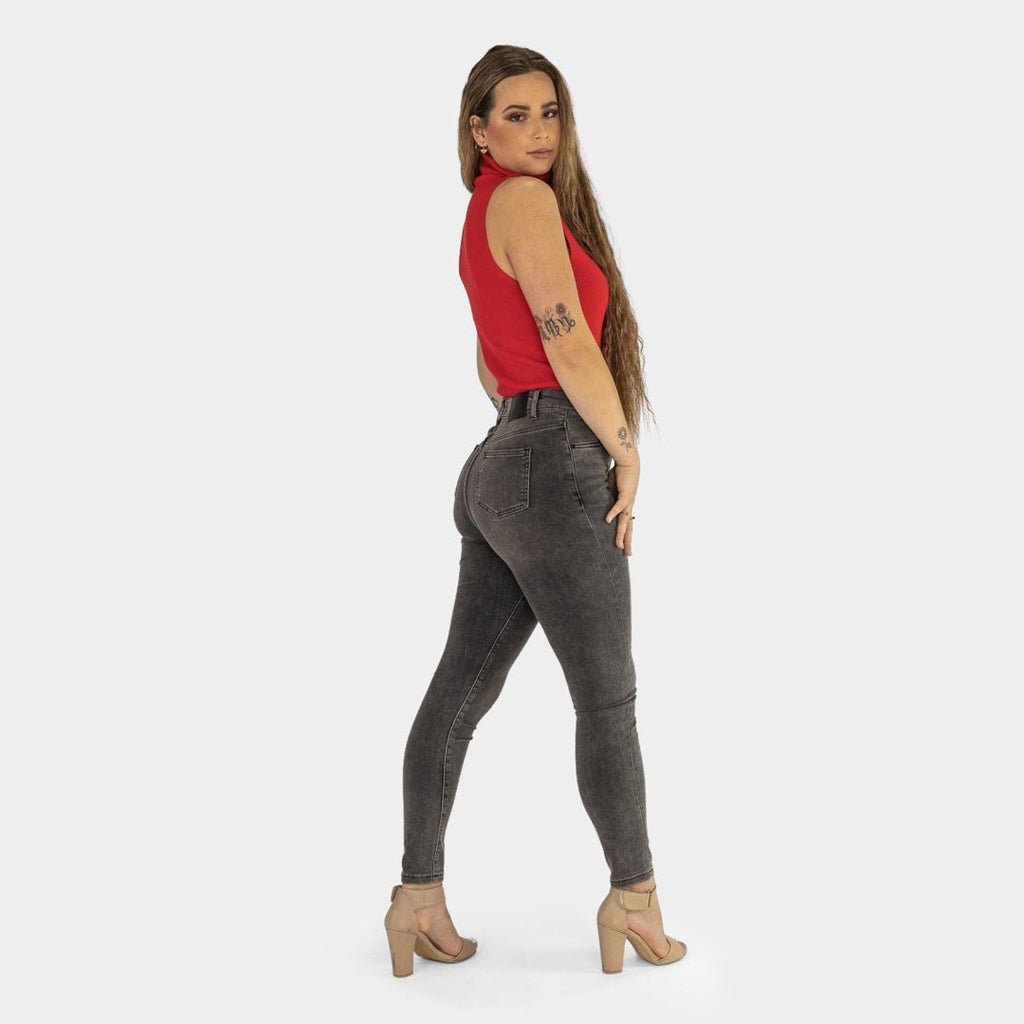 Impact High Waisted Skinny Jeans - Grey