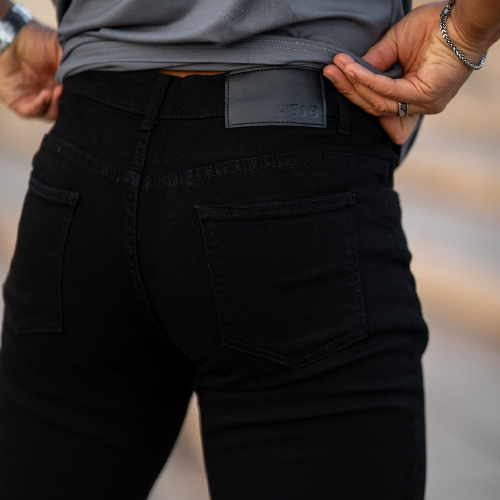 Ultra Stretch Denim Shorts - Black