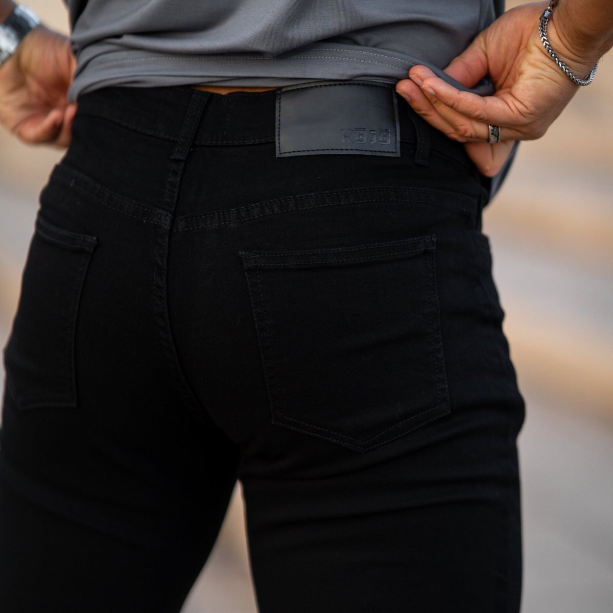 Ultra Stretch Denim Shorts - Black