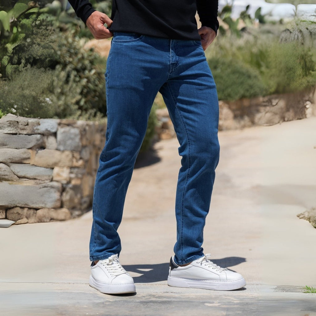 Ultra Stretch Straight Jeans - Sea Blue