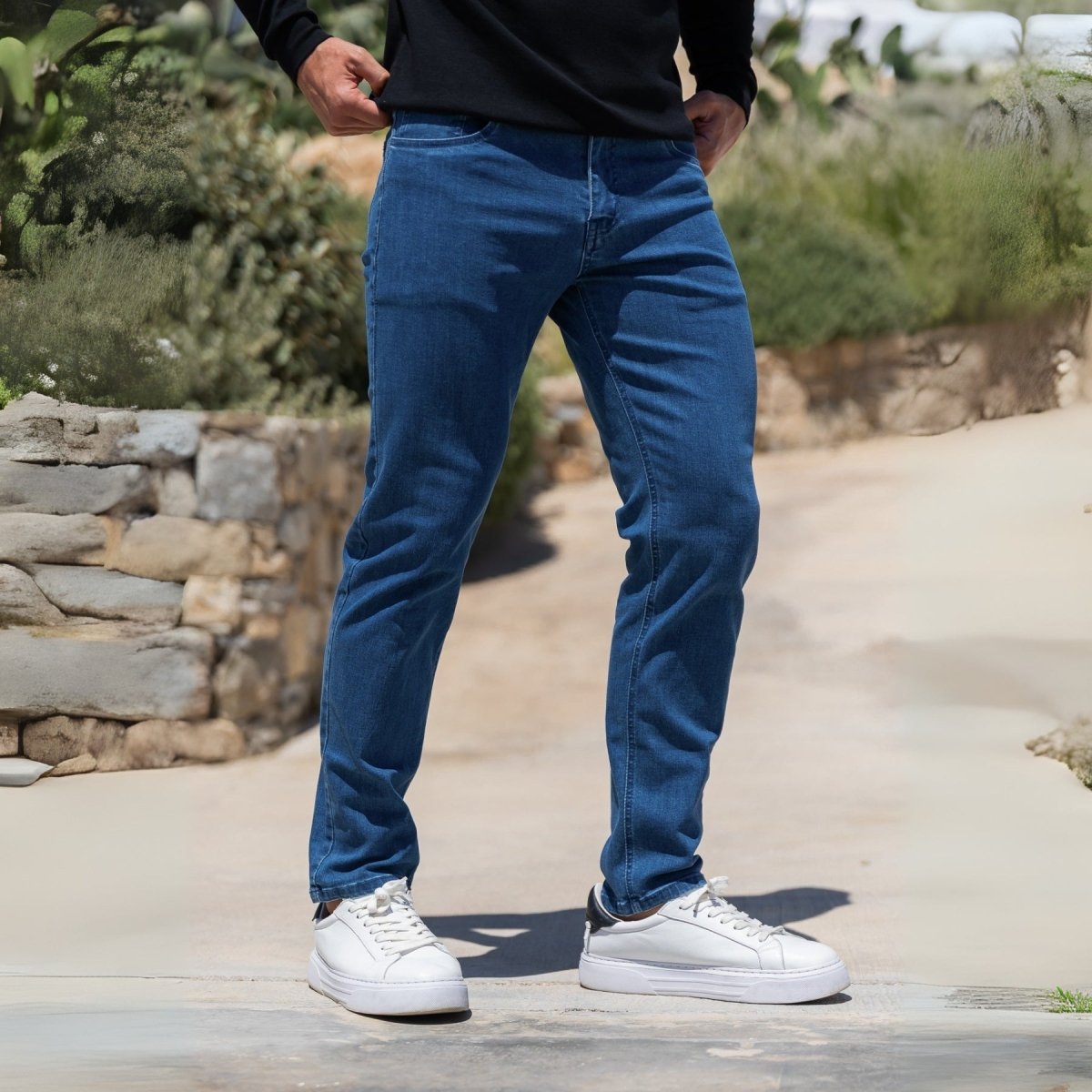 Ultra Stretch Straight Jeans - Sea Blue