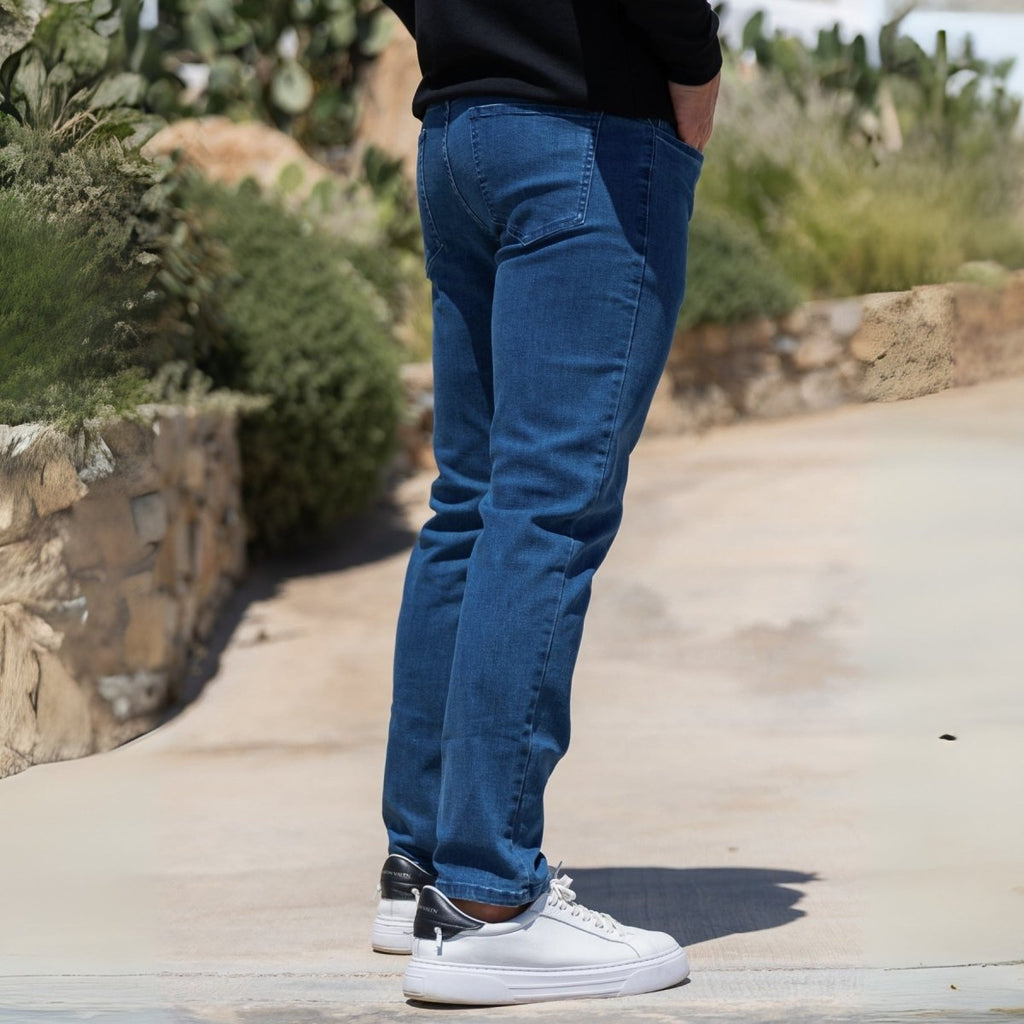 Ultra Stretch Straight Jeans - Sea Blue